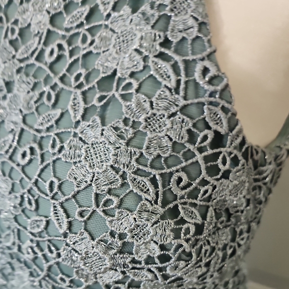 Jodi Kristopher Teal Lace Dress - Picture 5 of 11